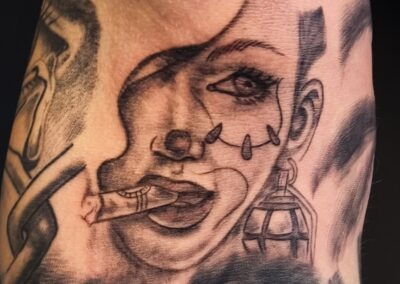 tattoo halle saale arm motiv Gesicht